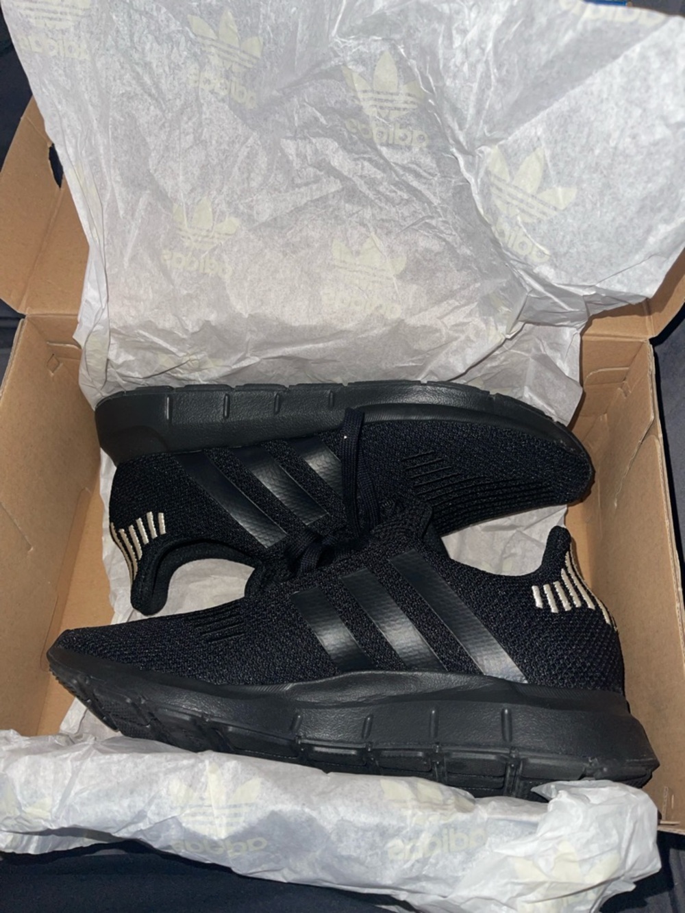Adidas Swift Run 1.0 Black Lightweight Knit Running Shoe - Picture 4 of 7